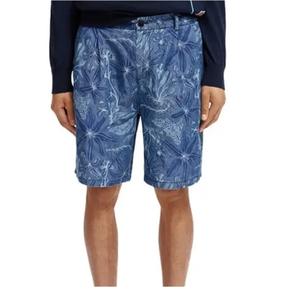 NWT Scotch & Soda twilt floral print chino shorts - Picture 2 of 10